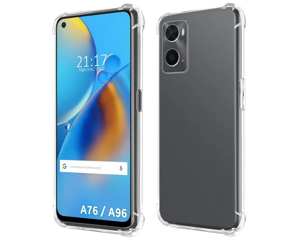 Transparent shockproof silicone case for Oppo A76 / A96