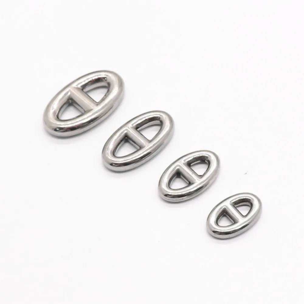 5Pcs Stainless Steel Oval Pig Nose Charms Connectors Pendant Accessories For DIY Jewelry Making Necklace Bracelet Findings