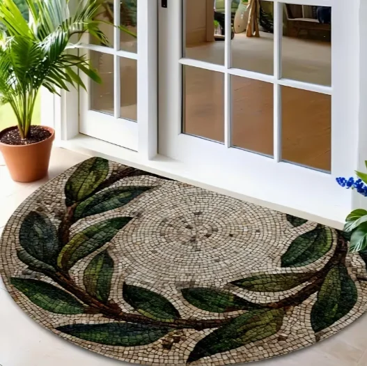 Bee and Flower Themed Floor Mats with Machine Washable Semi-circular Design Are Perfect for Use in Kitchens and Bedrooms