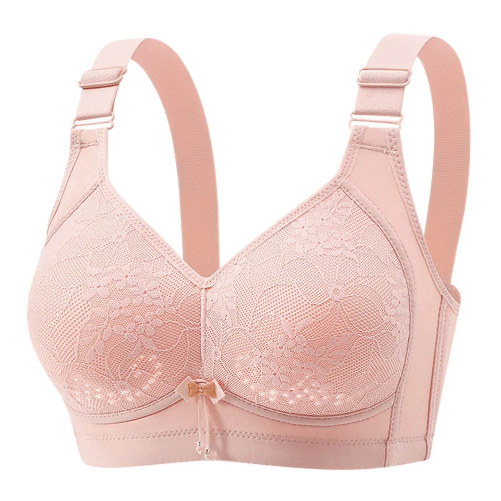 

New Large Size Luxury Lace Lace Without Steel Ring Women's Bra Push Up Breathable Comfortable Adjustable Women's Underwear Bra
