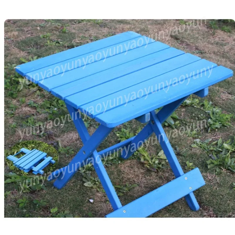 Foldable Solid Wood Square Table Lightweight Portable Outdoor Desk For Balcony Patio Camping Picnic Use