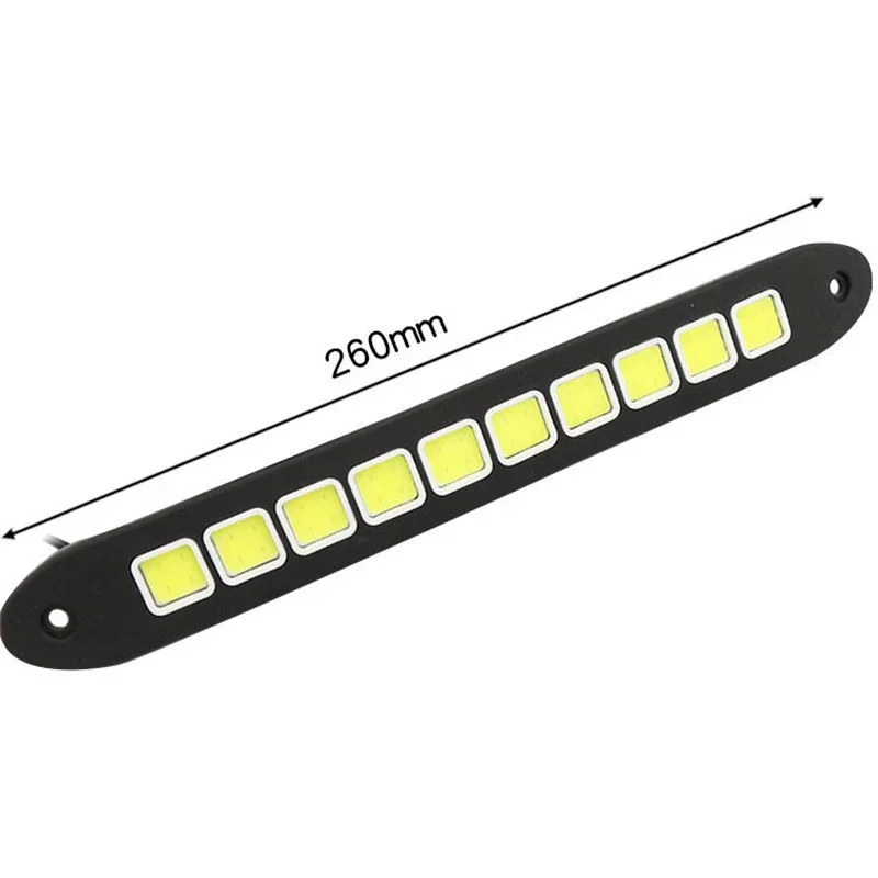 2Pcs Universal Car LED Daytime Running Light Car Highlight Waterproof Flexible 10Led COB Lamp Auto Exterior Accessories 12V