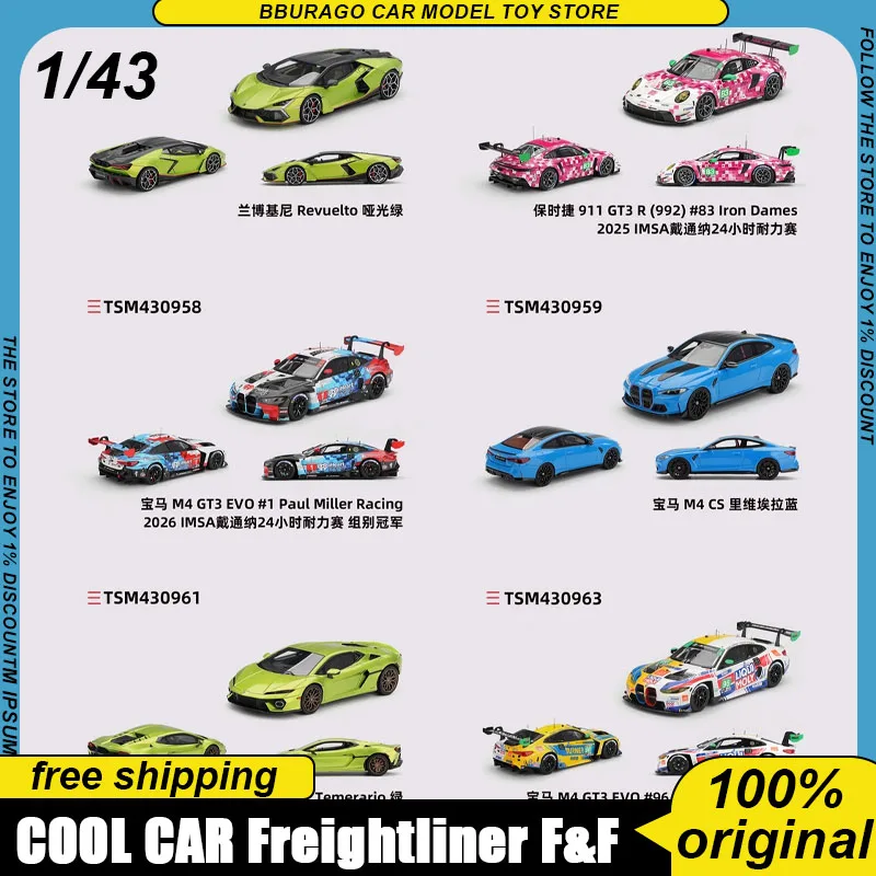 Preventa: Coche de Colección de Resina Minigt TSM Modelo 1:43 - Porsche 911 GT3R/M4 GT3 Evo/M4 CS/Temerario IMSA Daytona GT Hypercar Diecast