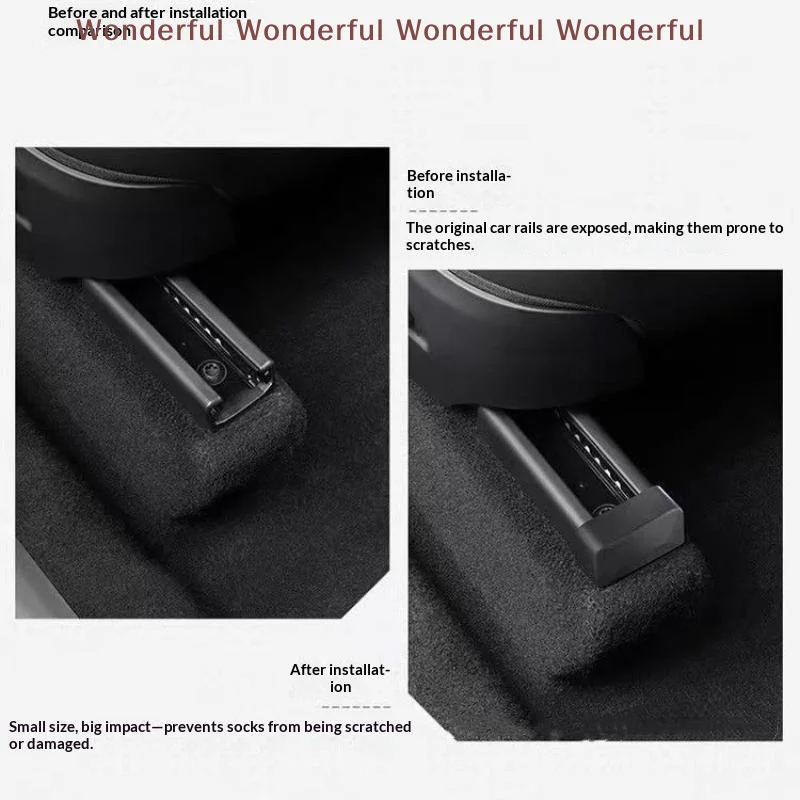 4Pcs Car Seat Track Cover Protector Dust Resistant No Drilling for  Model 3 Y 2025 2026 Highland Juniper Auto Interior Part