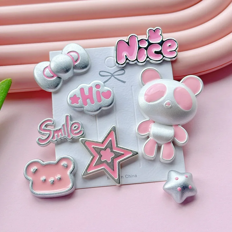 5 個ミニソ漫画パホールシューズ DIY アクセサリーシューズバックルベアフラットバック素敵な br ブローチバッグピン装飾