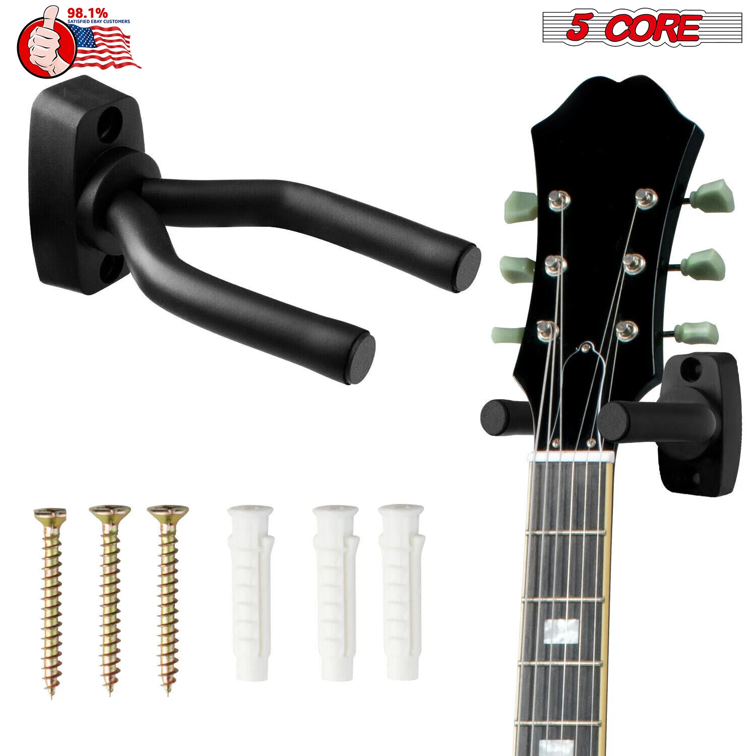 Supporto per chitarra a 5 nuclei - Chitarre acustiche e basse elettriche per strumenti musicali da studio domestico - Supporto da parete con accessori