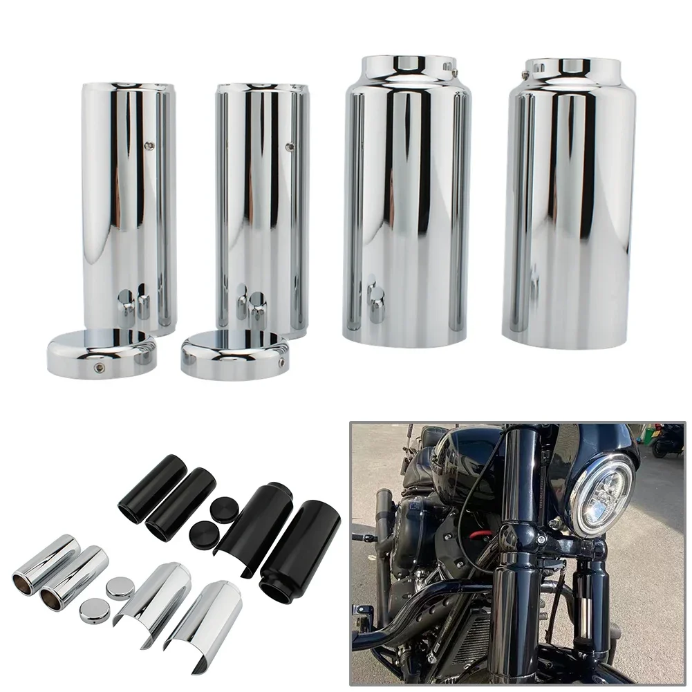 6Pcs/Set For Harley Softail M8 Street Bob FXBB FXBBS 2018 2019 2020 2021 2022 2023 Motorcycle CNC Upper+Lower Full Fork Cover