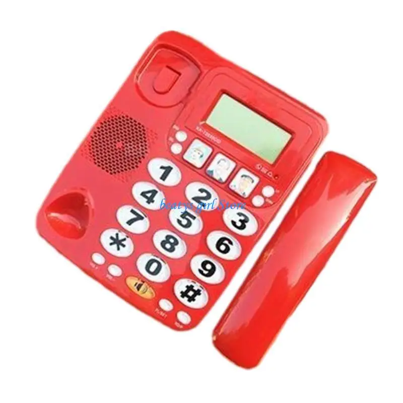 C7AB KX-2035CID Fixed Phone with Large Button Display Screen Incoming Call Display