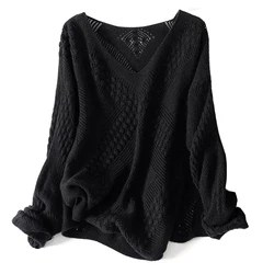 Plus Size 6XL 150kg Autumn Winter Women Long Sleeve Loose Solid Color Sweater Oversized Pullover Casual Knitted Tops