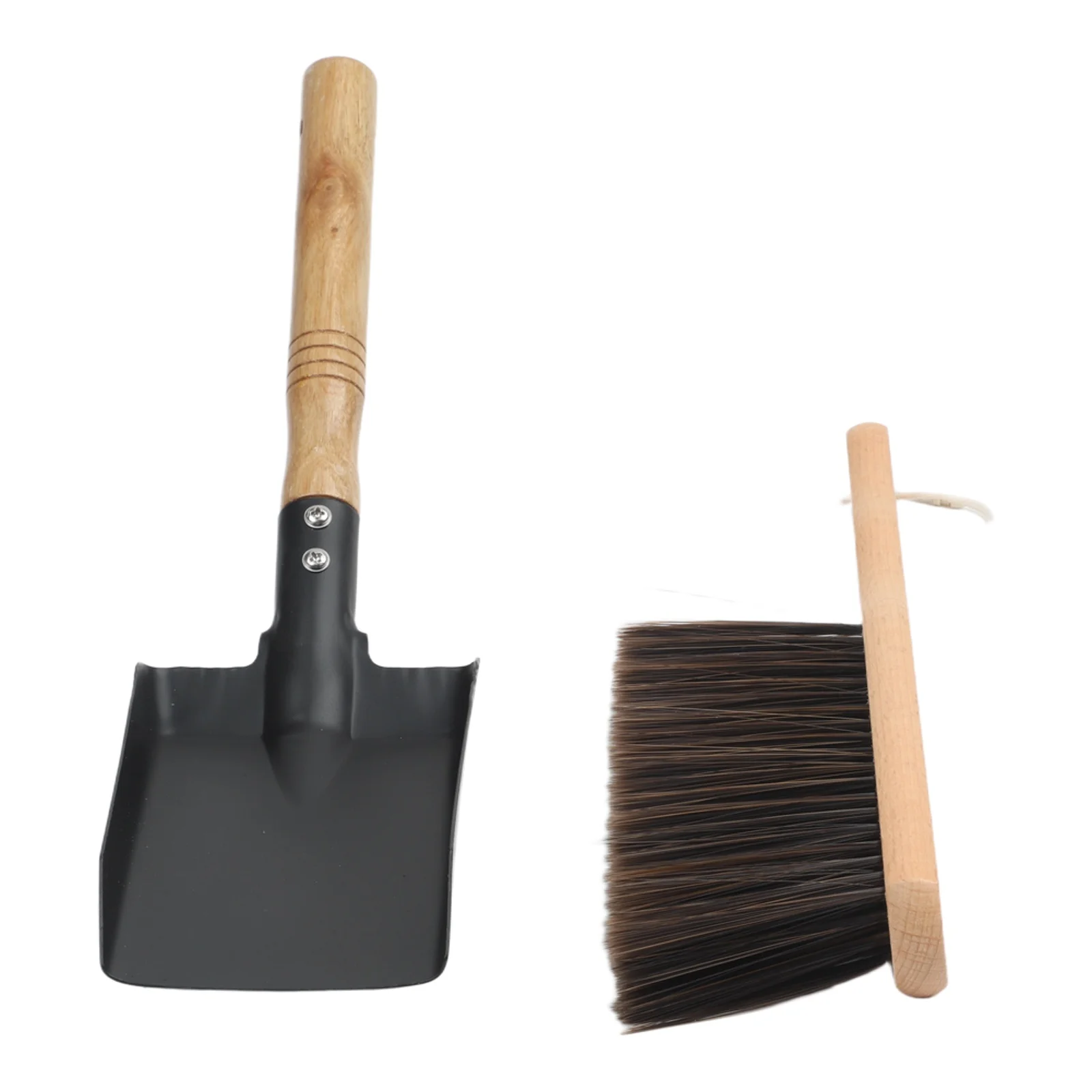 Dustpan Brush Ash Brush Set Scoop Cooled Ash Efficient Debris Sweeping Space-saving Design Long-lasting Metal Steel Construction