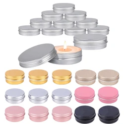 50Pcs Portable 5g-60g Round Aluminum Tin Jars Travel Makeup Containers for Creams Balm Nail Candle Cosmetic Tea Cans Metal Box