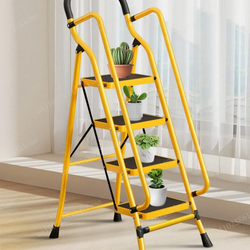 Household folding telescopic ladder Thickened and widened herringbone ladder Stable four, five or six steps climbing ladder