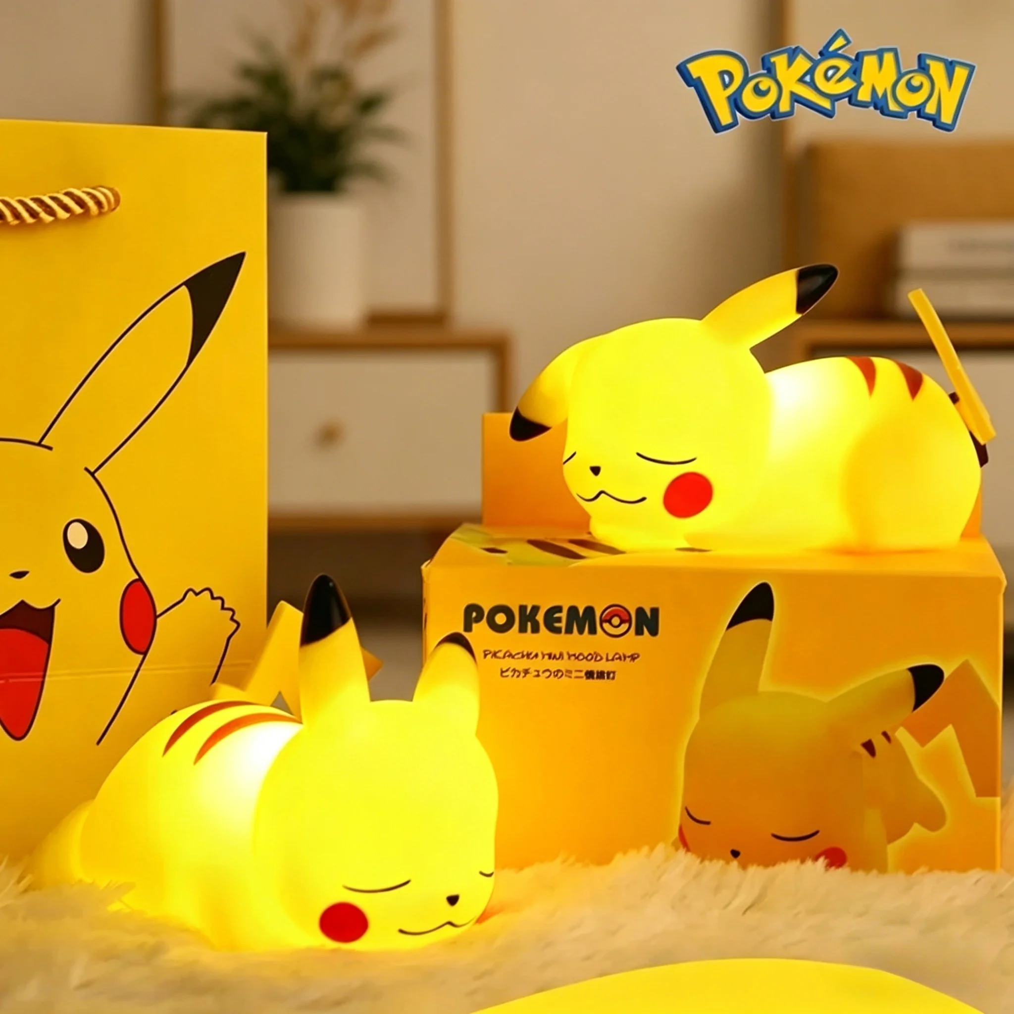 2026 New Pokemon Pikachu Night Light Glowing Kids Toys Pokemon Pikachu Cute Bedside Lamp Children's Birthday Xmas Presents