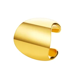 Wide Side Golden White Punk Ear Cuff Clip Earrings For Women Men Climbers No Piercing Fake Cartilage Earring