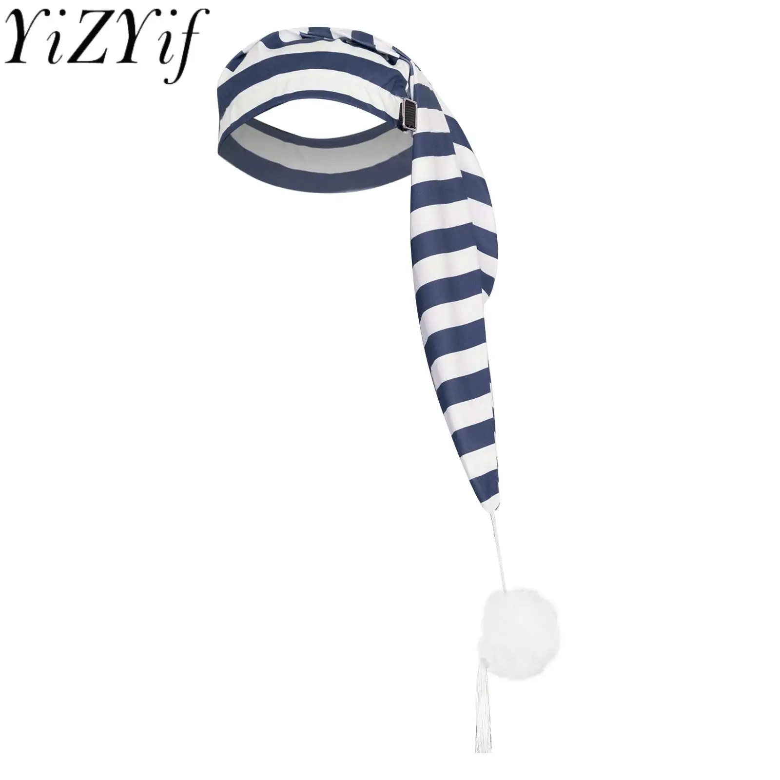 

Adjustable Night Sleep Head Wrap Cap Adult Striped Sleeping Night Stocking Cap Bonnet Hat Christmas Gift Daily Xmas Cap