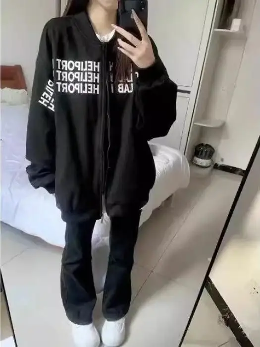 Amerikaanse Retro Letter Print Baseball Jaet Dames Los Casual Verdikt Katoen Lente Herfst Nieuwe Sle Bovenkleding