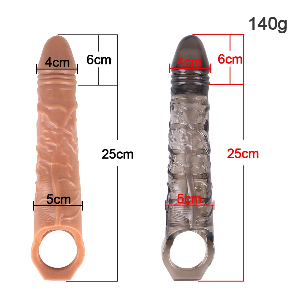 Reusable Penis Sleeve Big Penis Extender Condom Delay Ejaculation Cock Extension Male Dick Enlargemen Adult Sex Toys For Men