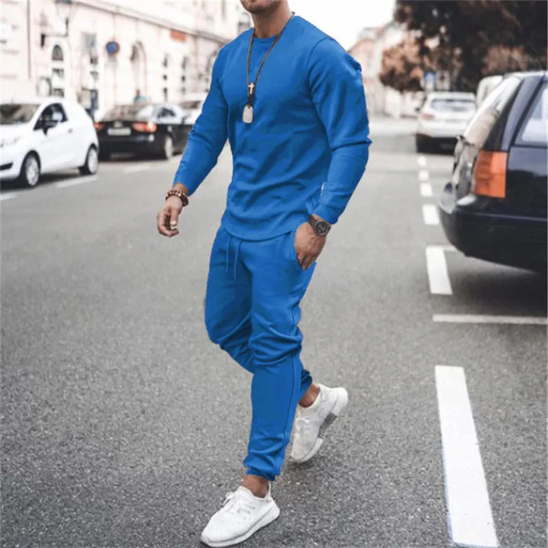 Men Tracksuit Men's Tracksuits Spring Fall Casual Long Sleeve Sports Clothing 2 piece set Jogger Fitness Sportswear Male Clothes