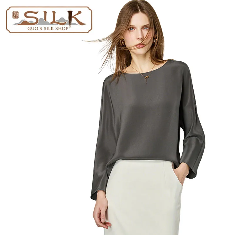 

Женская рубашка из 100% натурального шелка – простой стиль, роскошная и комфортная женская одежда, мягкая, прохладная, гладкая и нежная.