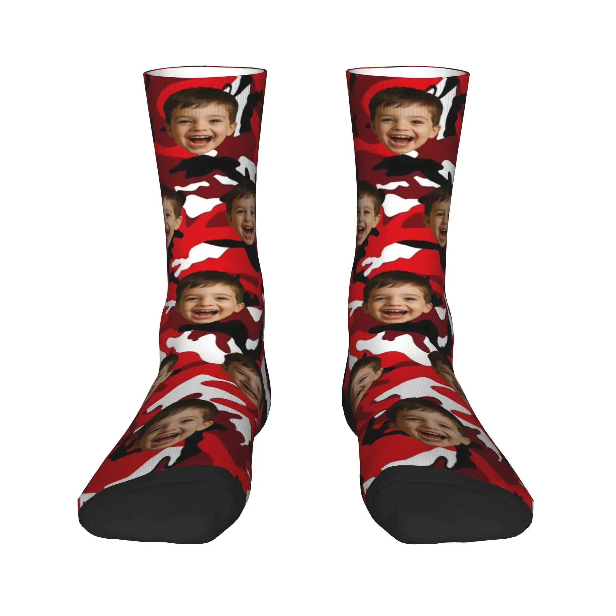 وجه مخصص لتقوم بها بنفسك الجوارب التمويه تصميم جوارب عدم الانزلاق الكبار الرجال الجوارب عالية الجودة الشتاء Harajuku جوارب رياضية في الهواء الطلق #3