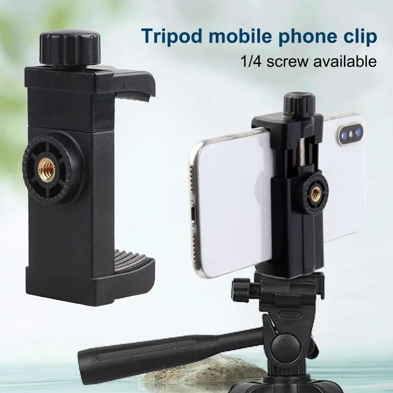 Two-hole Phone Holder for Tripod Mount Adapter Mobile Phone Tripe Cellular Support Holder Clamp for Tripod Clip For Phone