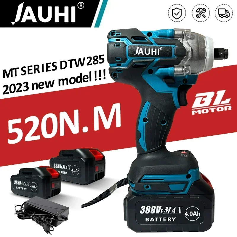 

JAUHI 520N.M Brushless Electric Impact Wrench Cordless Electric Wrench 1/2 Inch for Makita 18V Battery Screwdriver Power Tools