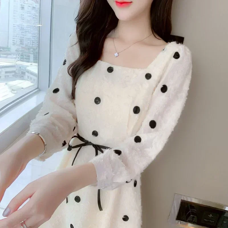 A Line Korean Fashion Dresses for Women New Sensual Sexy Chic and Elegant Pretty Y2k On Sale Clearance X Woman Long Sleeve Dress