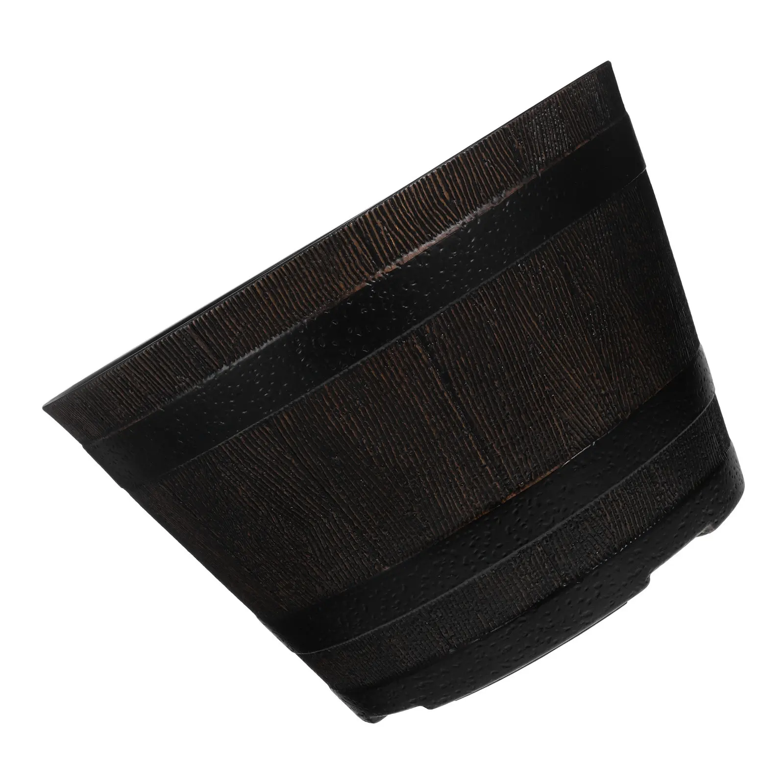Large Resin Flower Pot Minimalist Imitation Wood Texture Bonsai Planter for Home Balcony Gardening Greening Engineering Outdoor