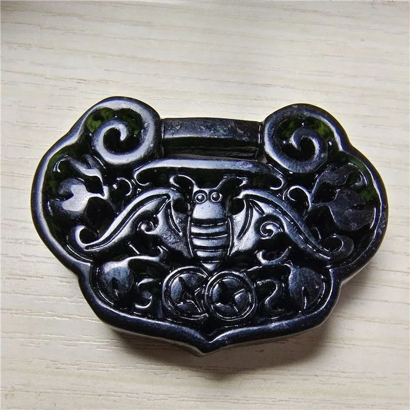 

Medicine King Stone Safety Lock Pendant for Women's Wealth and Blessing Necklace Magnetic Therapy