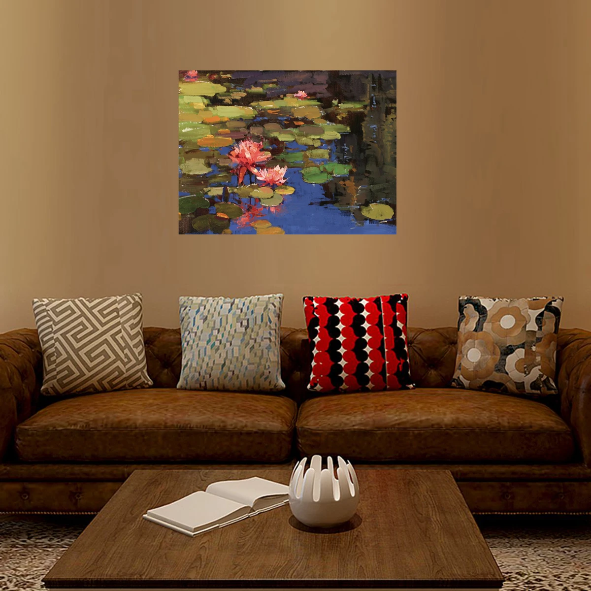 

Large Water Lilies By Claude Monet Painting Print Home Decor Flower Poster Print Artwork for Living Room Wall Art Custom