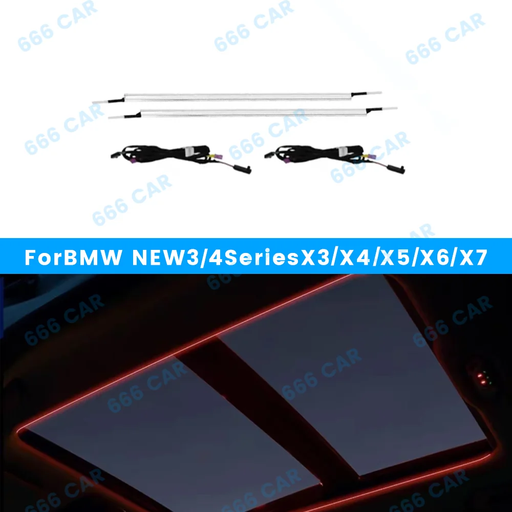 Luz panorâmica do teto solar do carro, clarabóia LED para BMW 3, 5, 6, série 7, G20, G30, G01, G05, X3, X4, X5, X6, X7, 6GT, 11 cores, luzes ambiente