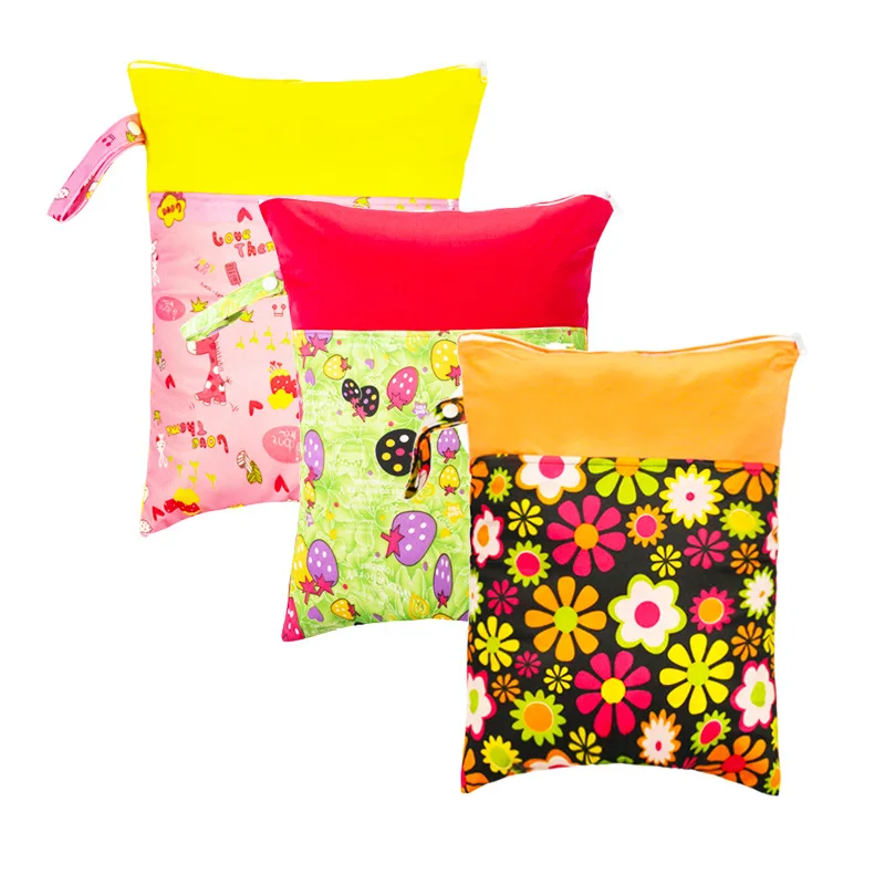 BIAI-Sac à couches imperméable à double poche, sac de rangement pour fournitures de bébé, sac de support patchwork, sac de rangement pour enfants, 2 pièces