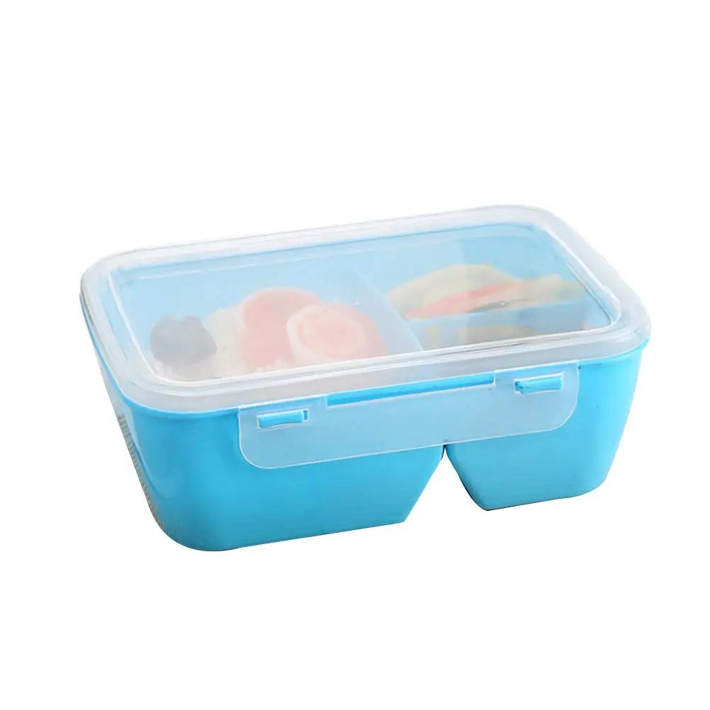 

1 Pc Food Grade PP Lunch Box Rectangular Partition Sealed Lunch Box Food Container With Spoon for Students Workers ( Color)