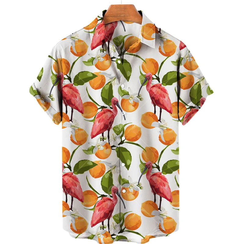 Pineapple Fruit Hawaiian Shirts Lemon 3d Print Shirts Men Fashion Blouses Casual Beach Camisas Summer Men's Vocation Lapel Shirt