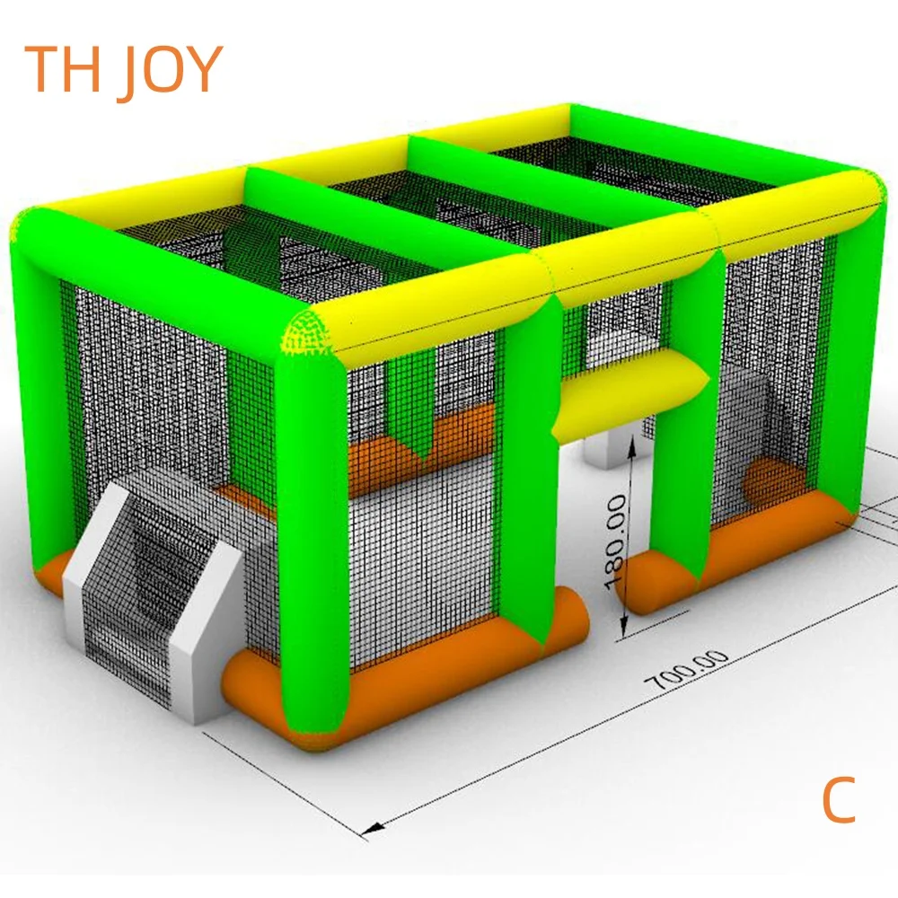 Par expédier à porte 7x4 m grand terrain de football gonflable portable cour de football gonflable sur mesure à vendre