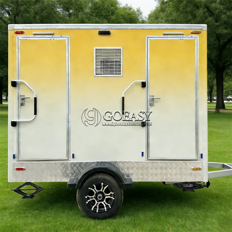 2 Station Prefab House Portable Toilet Trailer Shower Rooms Outdoor Camping Mobile Toilet Trailer Luxury Restroom Trailer