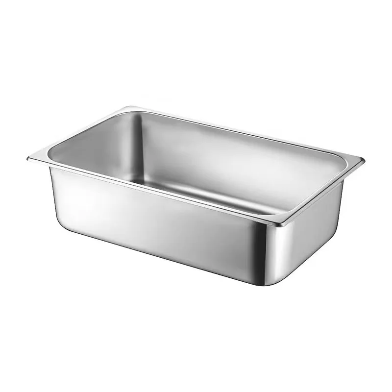Commercial Stainless Steel Rectangular GN Food Storage Tray Food Preparation Container for Fast Food Cart Buffet Kitchen