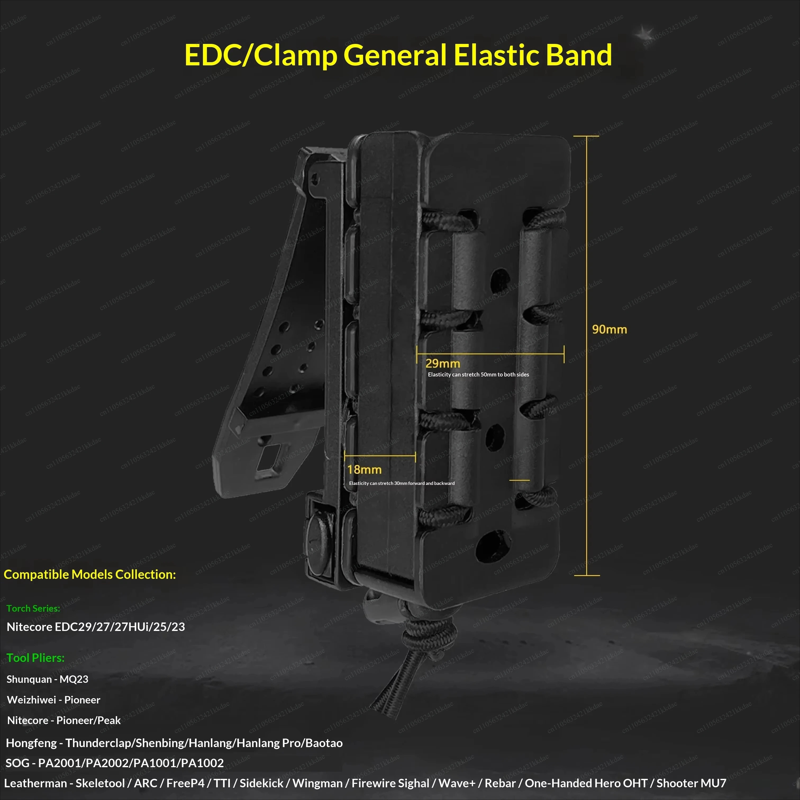 For NITECORE EDC23/EDC37 Flashlight 1 Piece Flashlight Kydex Sheath Scabbard K-Sheath with Belt Clip