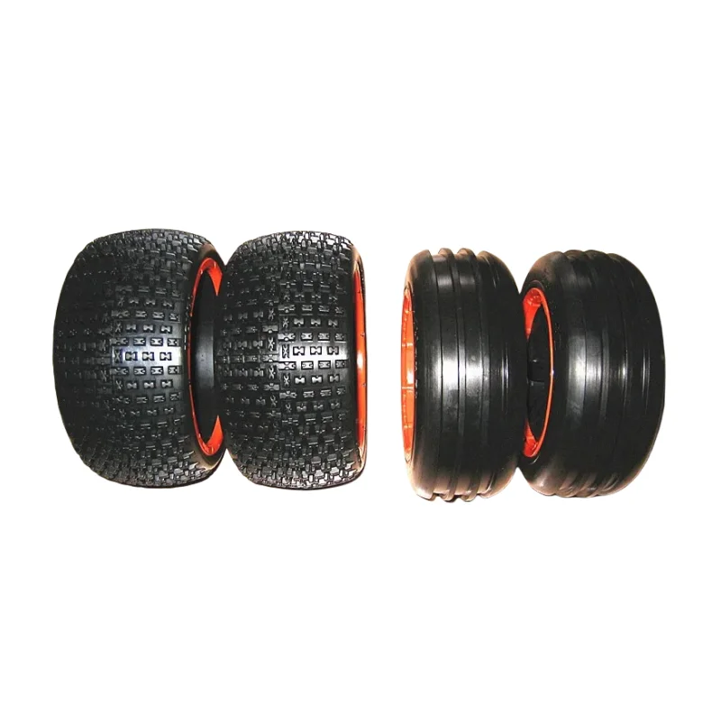 MadMax Baja Wheel 1/5 Rear Dirt Track Tires and Front Groove Tires fits HPI Baja 5B SS King Motor Rovan Buggy