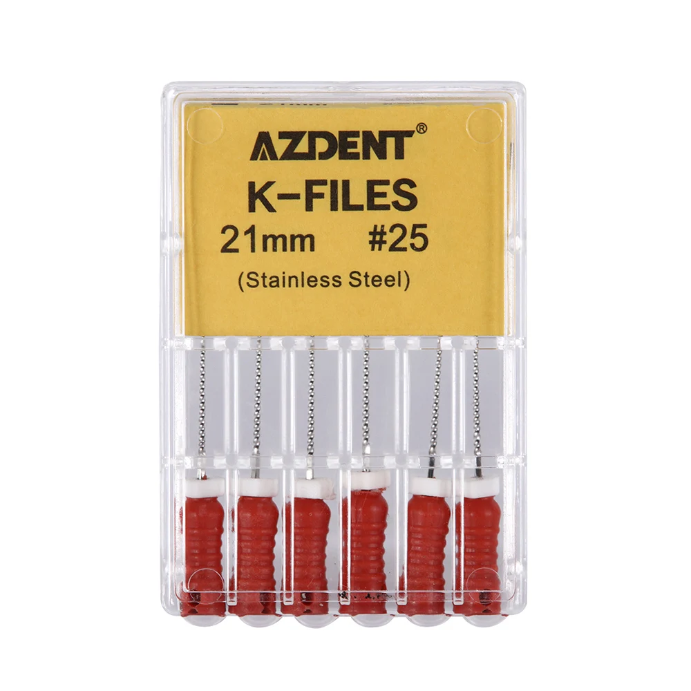 6 Stück/Box AZDENT Dental Endo K-Feilen Handgebrauch Wurzelkanalfeilen Edelstahl 21/25/31mm 06 # -40 # Zahnärztliches Instrument – Detail 8