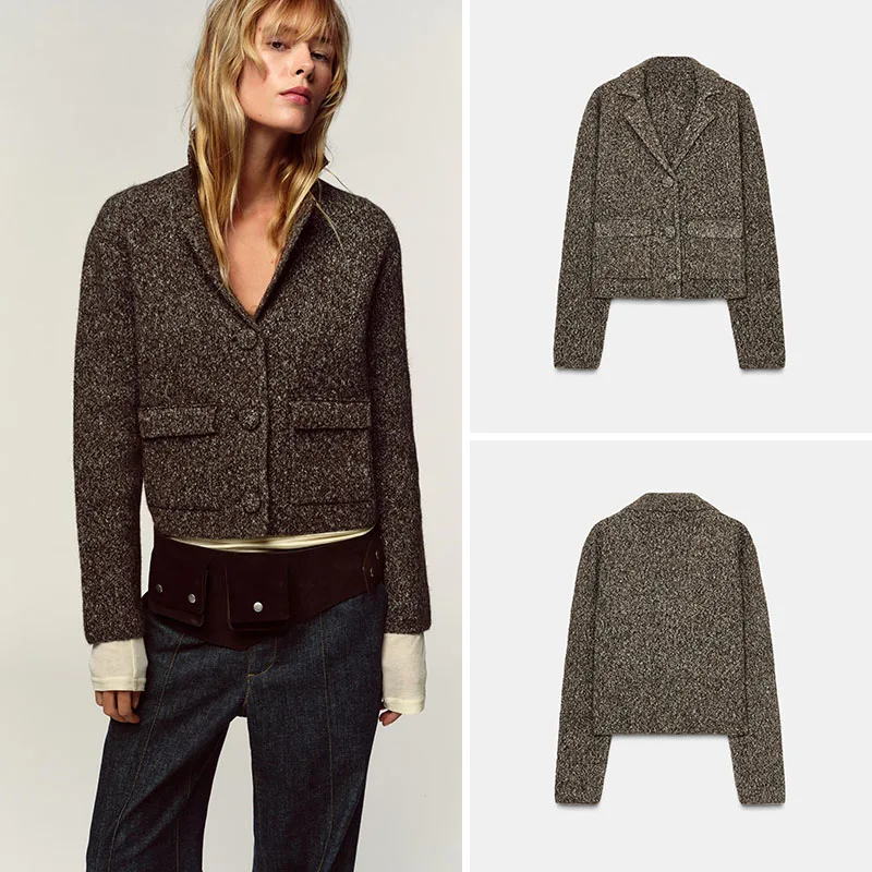 Autumn New Arrival Women's Knitted Long Sleeve Floral Patterned Outerwear Casual Style Button Decorated Comfortable Fit Cardigan