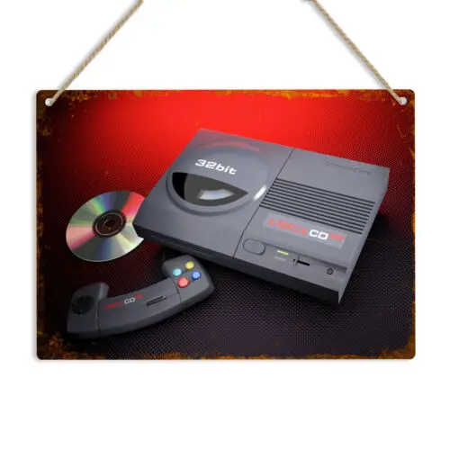 Amiga CD32 Retro Console Metal Sign Plaque Commodore Gaming Home Man Cave Bar