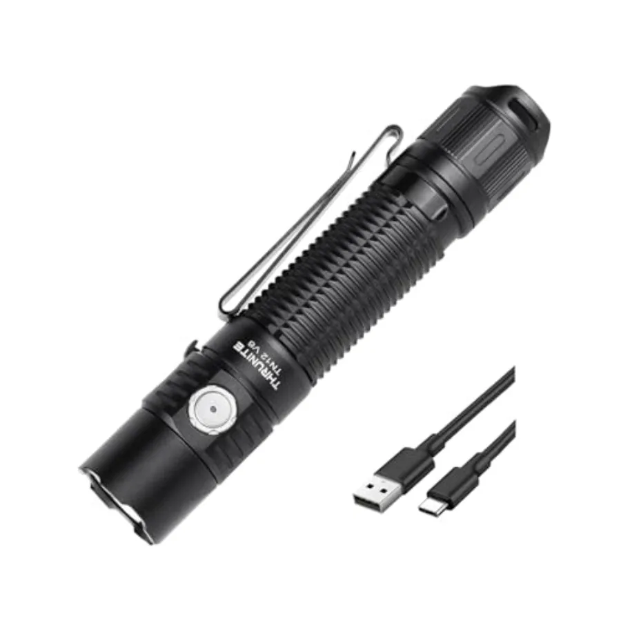 

TN12 V6 Tactical LED Flashlight High 1950 Lumens Dual Switch USB-C Rechargeable Flashlight Compact for EDC Law Enforcement and