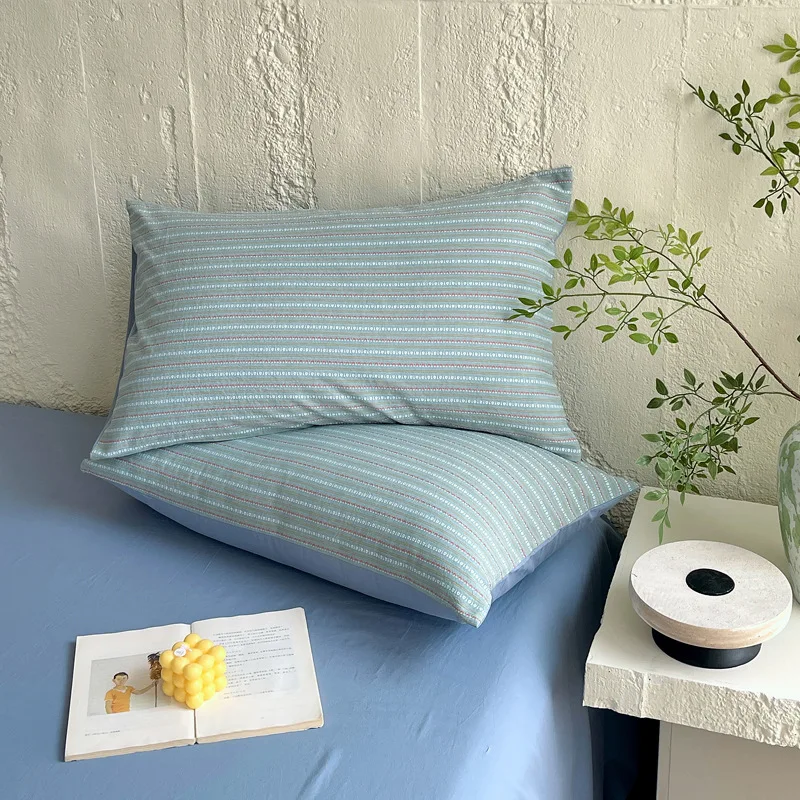 

Washed Cotton Jacquard Pillow Cover Breathable Soft Cushion Case for Bed Couch Decor Dormitory Cozy Textile No Pillow Insert
