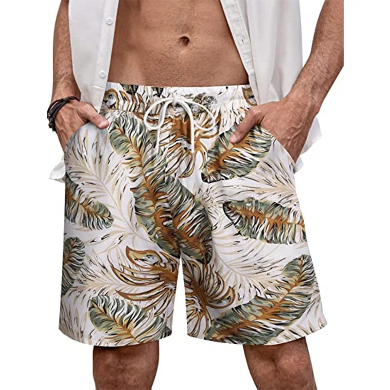 

Hawaii Vacation Beach Shorts For Men 3D Printed Flower Casual Short Pants Board Shorts Elastic Bandage Swimsuit Swim Trunks