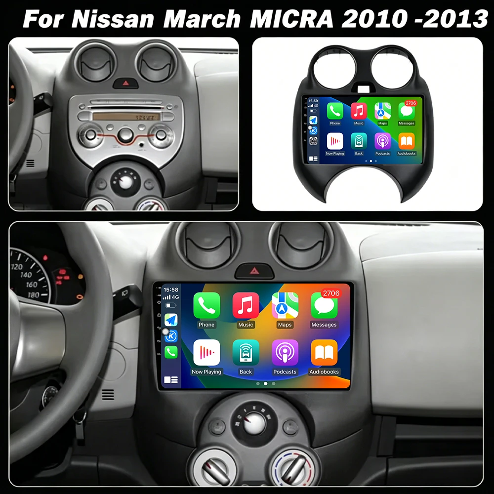 For Nissan March K13 2010-2013 Android Intelligent System Car Radio Multimedia Player GPS Navigation 4G WiFi QLED Touch Screen