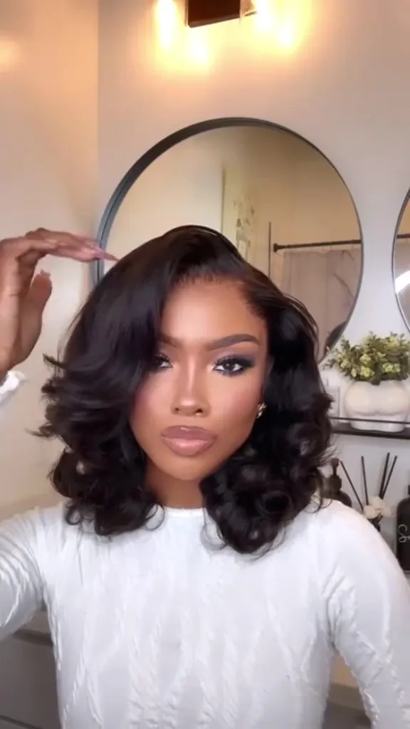 8-16 Inch Body Wave Short Bob Wig 250 Density Lace Frontal Wig 100% Human Hair Wigs 5x5 Glueless Wig Brazilian Black Natural Color Ready To Wear Glueless Closure Wig For Women