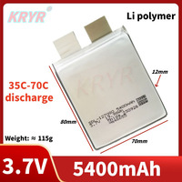 KRYR 3.7V High rate 35C 70C Li Battery 5400mAh batteries For Starting power supply automobile igniter battery 127080   80*70*12m