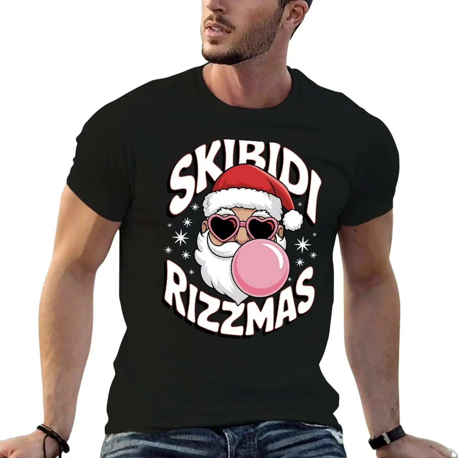 Skibidi Rizzmas Santa Rizzler Xmas Funny T-Shirt cotton graphic tees street wear men t shirt