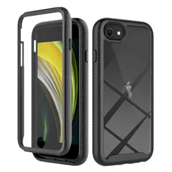 For iPhone SE2 2020 Shockproof Clear PC Case Screen Protector TPU Bumper Cover for iPhone SE 3 2022,iPhone 7/8 Case